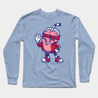 Cute Cool Milkshake Cartoon Long Sleeve T-Shirt